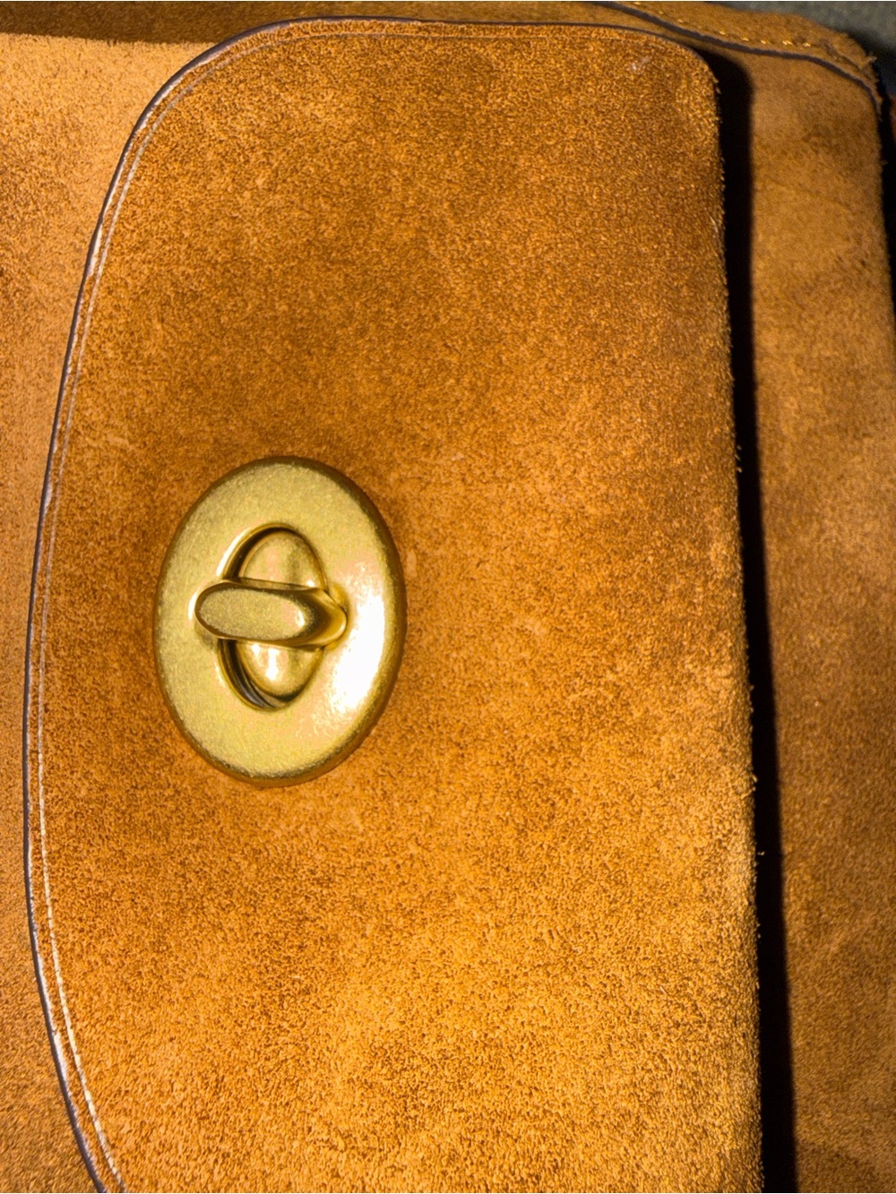 Coach Brown Suede Shoulder Bag with Front Pockets - Picture 14 of 16
